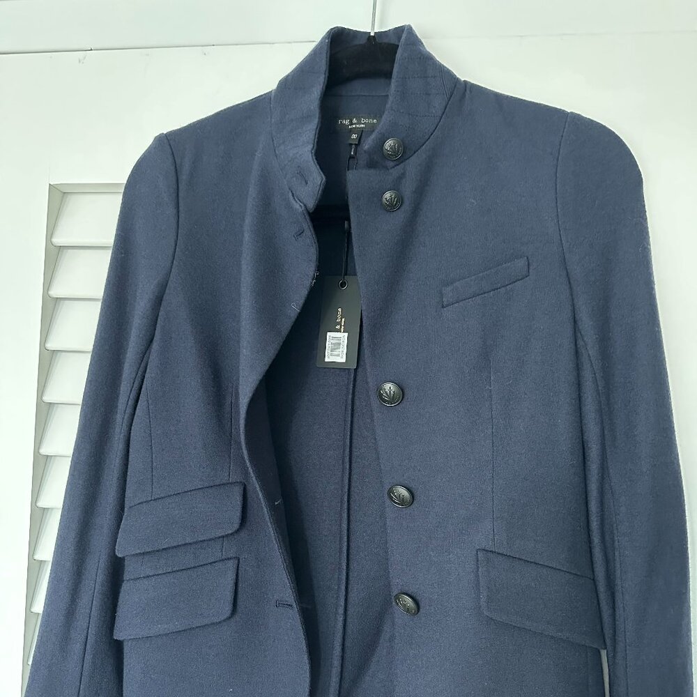 Rag & Bone Slade Wool Blazer, Navy, Size 00